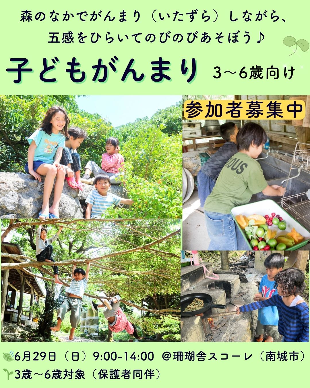 『子どもがんまり3～6歳向け』の参加者を募集します🍃