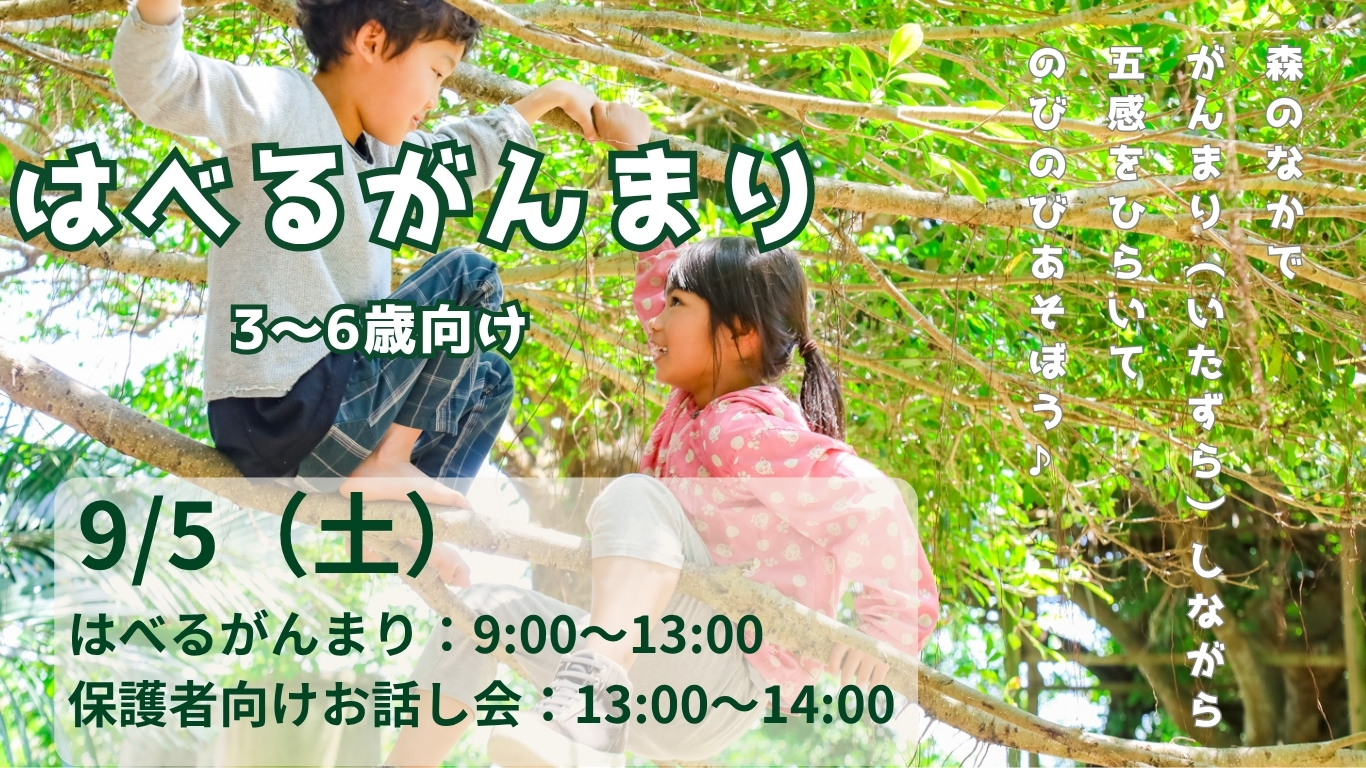 【9月の回】『はべるがんまり3～6歳向け』の参加者を募集します🍃
